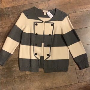 NWT Grey and cream striped cardigan